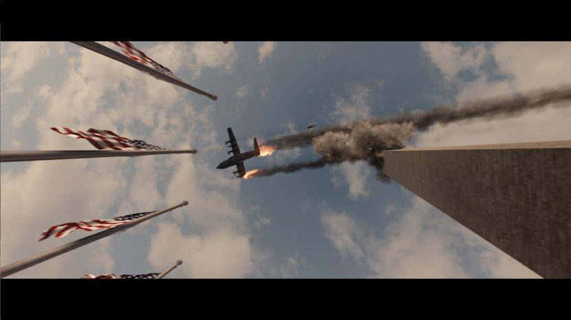 The AC-130 hits the Washington Monument.