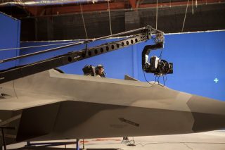 Cockpit plates being filmed.