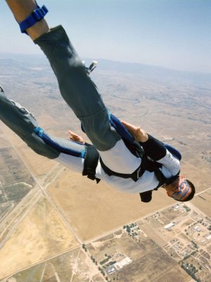 DD's Erik Nash in one of his own skydives. The VFX supe has performed more than 1300 jumps.