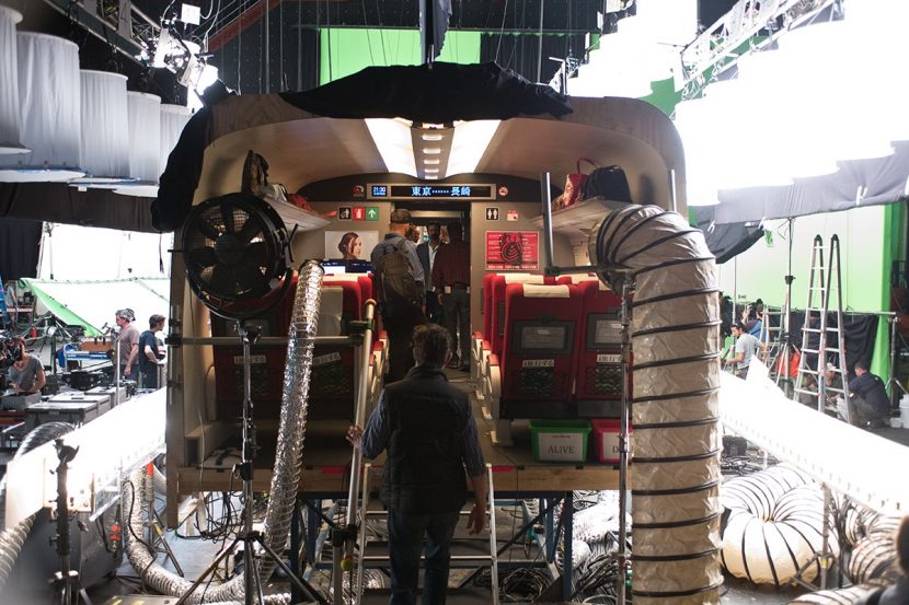 On-set train interior.