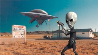 An Efexio alien and UFO.