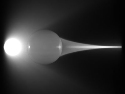 Photon beams for caustics - final render in RenderMan.