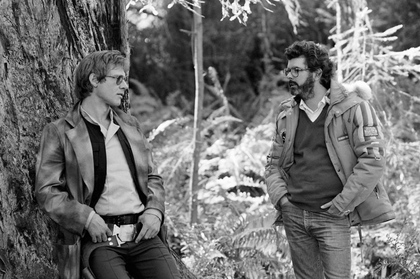 Harrison Ford and George Lucas.