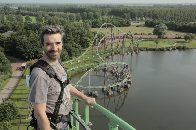 Realise Studio's Jordi Bares atop the roller coaster.