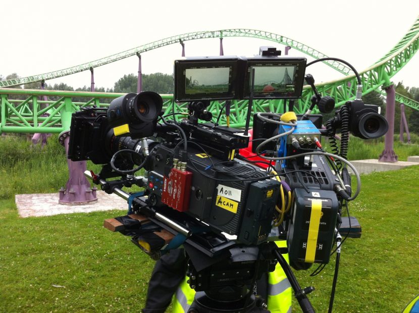 The two-camera set-up for the wide panorama.