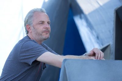 Director Francis Lawrence on the set of Catching Fire.