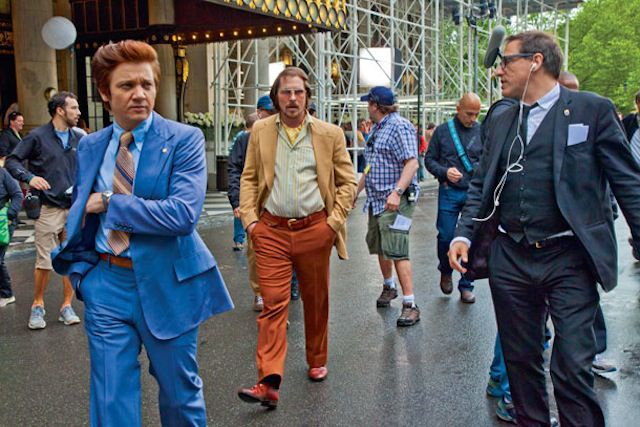 On the set of American Hustle.