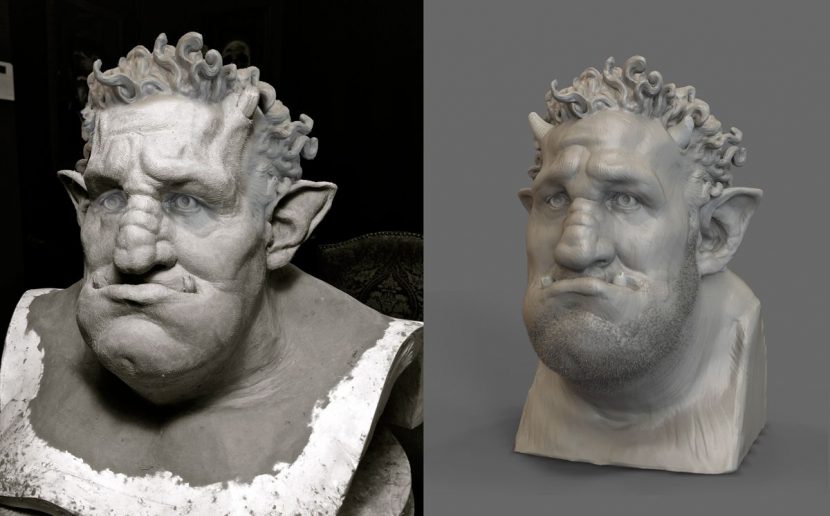 A comparison between mold and CG sculpt.