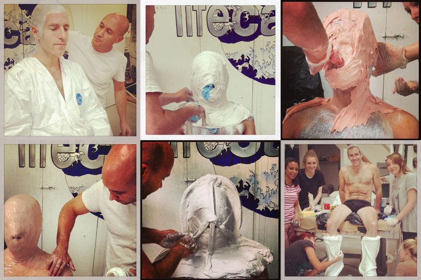 A collection of images showing the molding process.