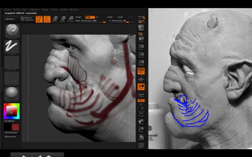 Scott continued to give notes later on sculpts of Simon.