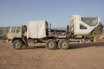Rover truck on location.