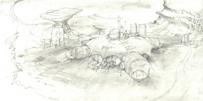 Mars base concept art.