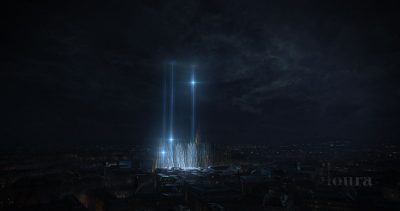 A final shot featuring the cathedral. VFX by Iloura.