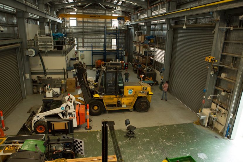 A photograph of the warehouse area scanned at CSIRO by the Zebedee system.