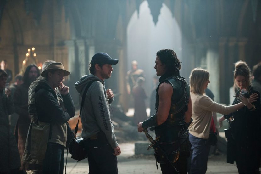 Director Gary Shore and Luke Evans on the set of Dracula Untold.