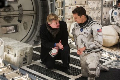 Interstellar director Christopher Nolan with Matthew McConaughey.