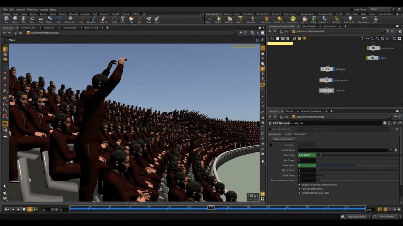 Crowd viewport in Houdini 14.