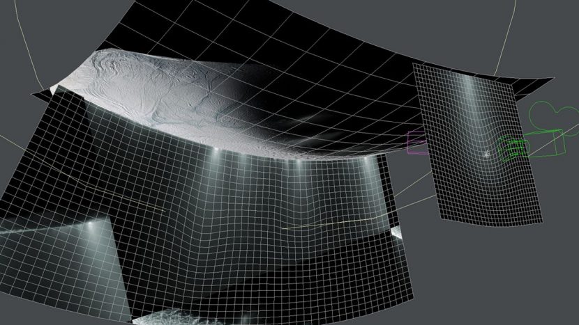 Behind the scenes of the Enceladus shot.