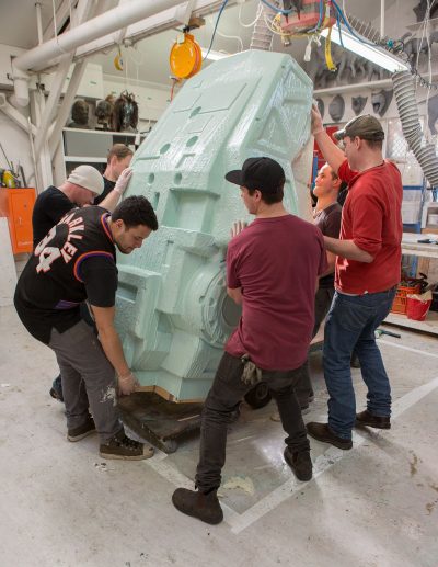 The Moose body is molded into form at Weta Workshop. Photo credit: Steve Unwin.