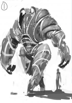 Early concept art for the Sentry.