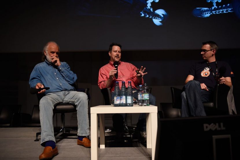 ILM's Lorne Peterson (r), John Knoll and Richard Bluff. Photo by Reiner Pfisterer.