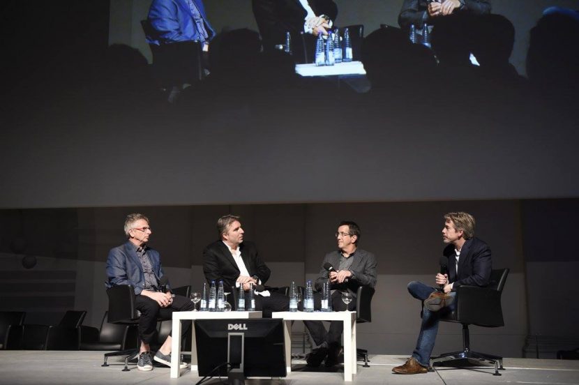 Scott Ross (L), Marc Weigert Method Studios, Chris DaFaria Warners Bros. & Dave Gouge Weta (photo by Reiner Pfisterer)