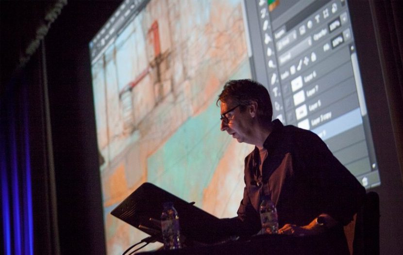 Concept artist Ian McQue at the 2014 THU event.