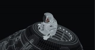 Wireframe capsule.