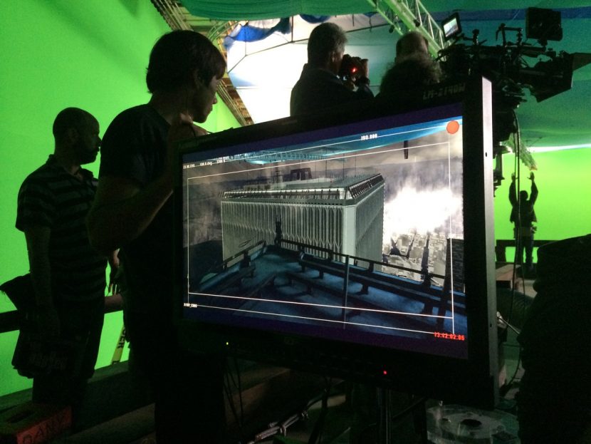 View through the on-set monitors. Image courtesy Kevin Baillie.