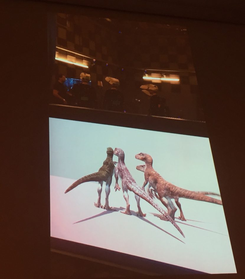 Some of the mocap sessions resulted in hilarious footage of the raptors watching the playback.