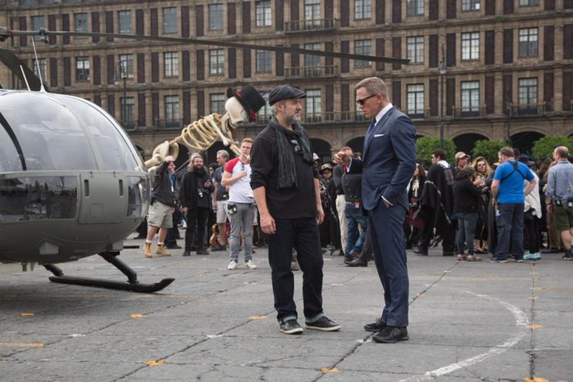 Sam Mendes and Daniel Craig in the square.