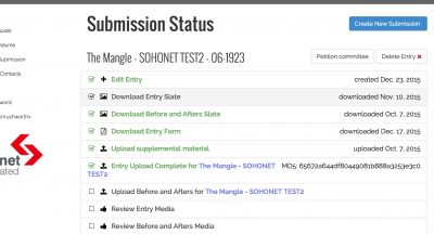 Tracking the status of entries