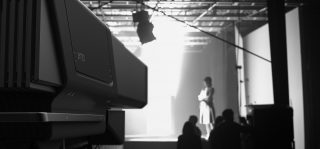 The Lytro Cinema camera on set.