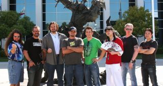 From left to right: Samwise, Metzen, René of Twincruiser, Thammer, Raneman, Drawgoon, Red Knuckle and (most right) Glowei
