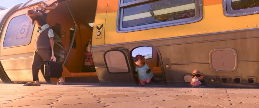 The train in Zootopia that accommodate mammals of all shapes and sizes, the modern mammal metropolis was built by animals for animals. ©2016 Disney. All Rights Reserved.